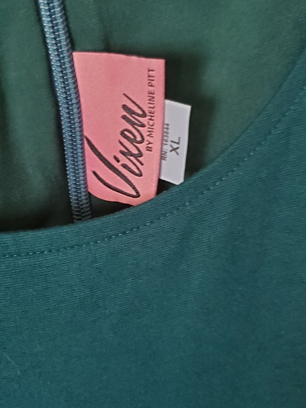 Vixen By Micheline Pitt Troublemaker Swing Dress In Spruce Green, Size XL GUC - Picture 9 of 9